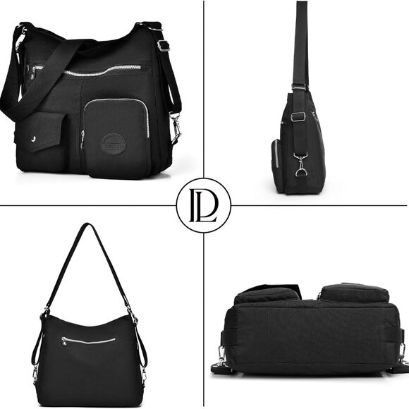 Multipurpose Hobo Purse for Women with Antitheft RFID, Waterproof Nylon Crossbod - Picture 7 of 7